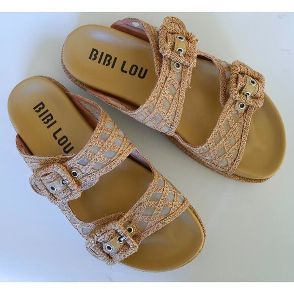 Bibi Lou Raffia Platform Sandal Anthropologie - Picture 2 of 5